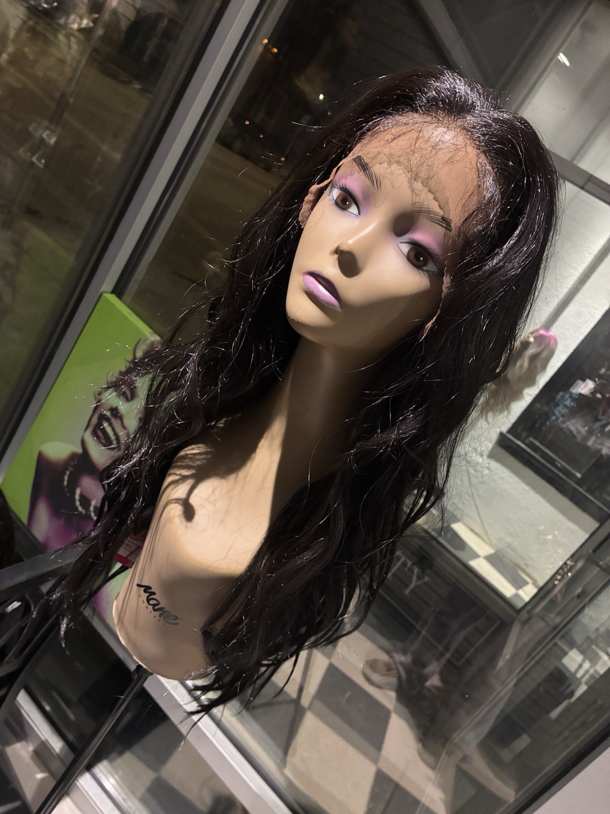 Baby hair Freepart Human Hair Blend Lacefront Wig
