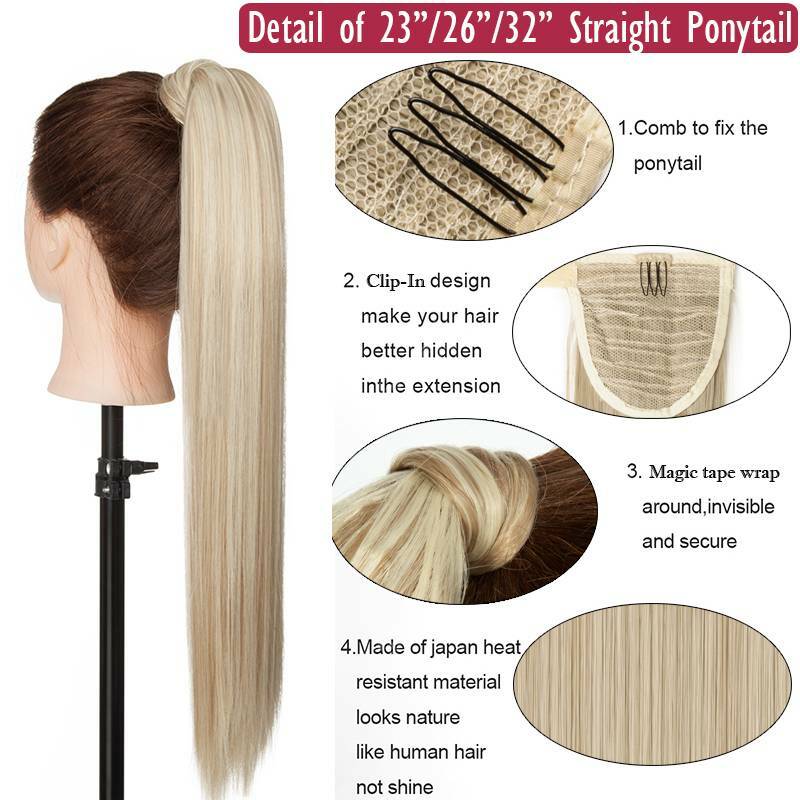 Extra Thick Real Wrap Ponytail Clip In Hair Extensions Pony Tail Long Curly Wavy