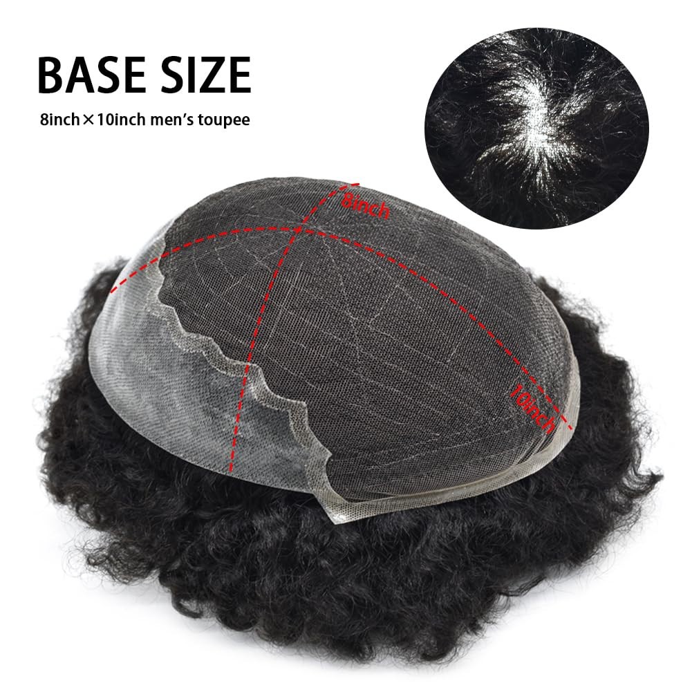 Lace Front Afro Curl Mens Toupee Hairpiece African American Hair Unit