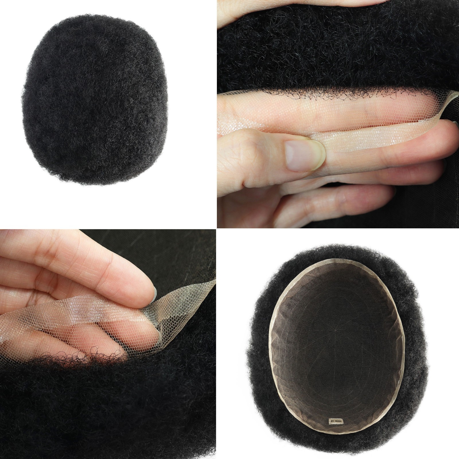 Toupee for Mens Human Hair Replacement System Afro Dura French Lace Hairpieces