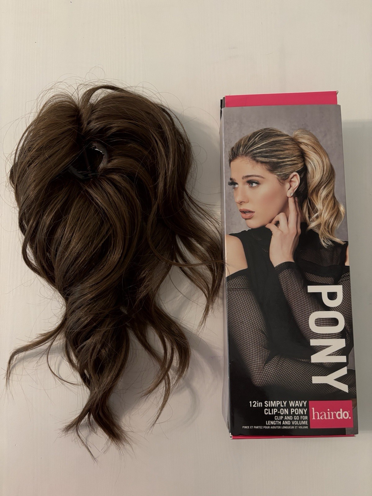 Pony By Hairdo 12″ Simply Wavy Clip-On For Length & Volume R830 Ginger Brown NEW
