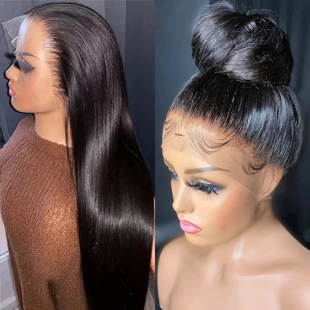 360 Lace Frontal Wigs Brazilian Straight Lace Front Human Hair Wigs Pre Plucked