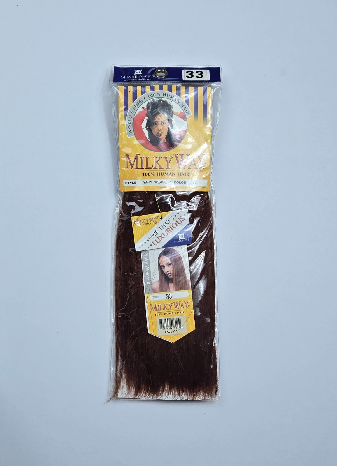 Milky Way 100% Human Hair Yaky Weave 8″ #33