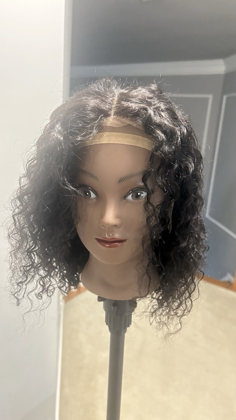 13×4 10inch Jerry Curl Wig. 100 Percent Human Hair Short Bob