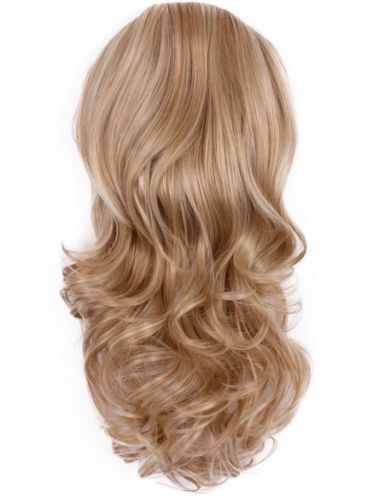 Long Beauty Wavy Machine Weft Cap 100% Remy Human Hair Glueless 3/4 Half Wigs