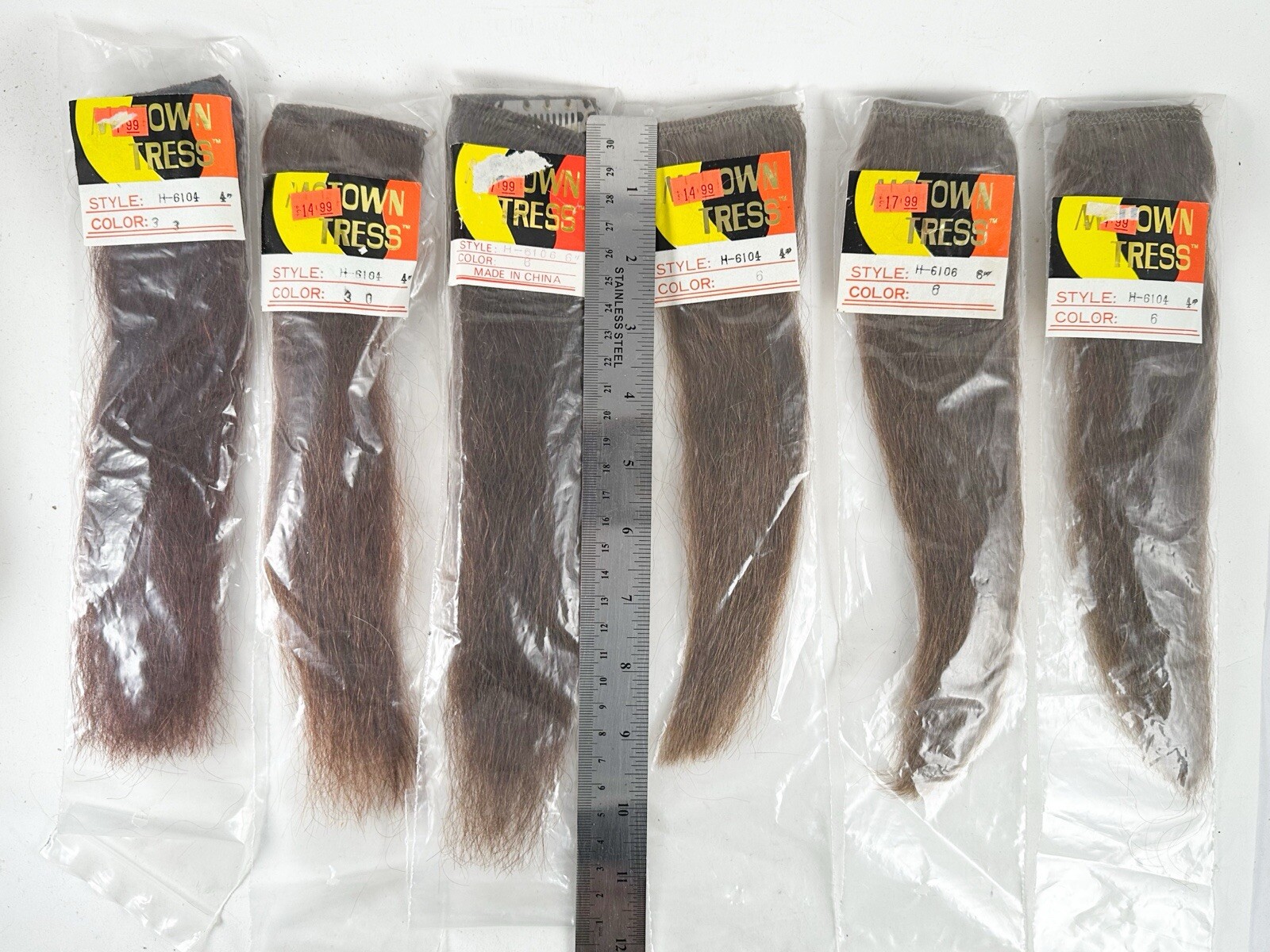 NOS Vintage Motown Tress 4” And 6” Wide Weave 1980’s 1990’s Mixed Colors