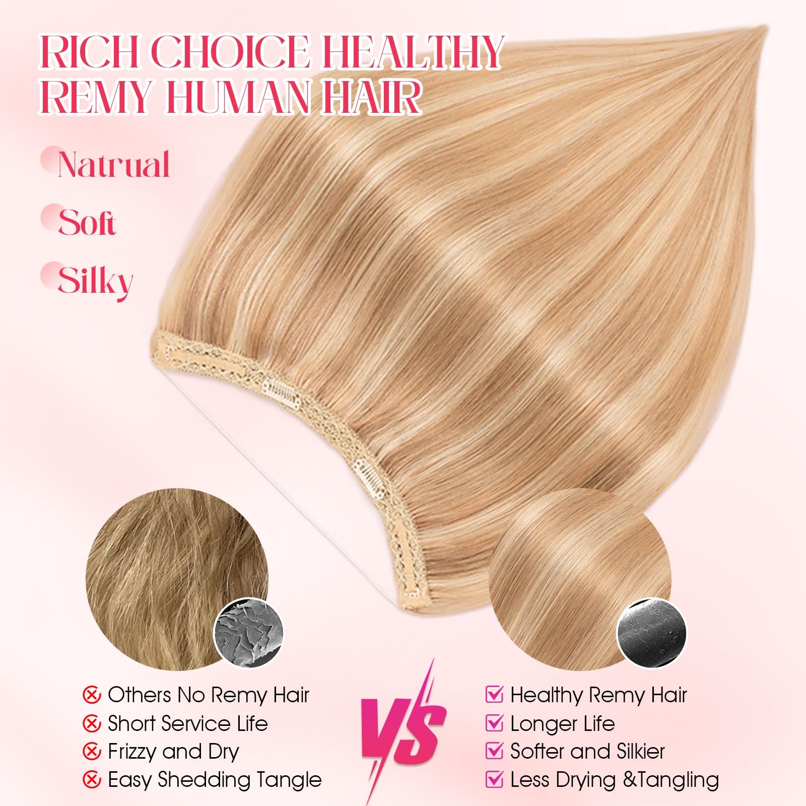 Rich Choices Halo Hair Extensions Real Human Hair 100 Remy Human Hair Halo