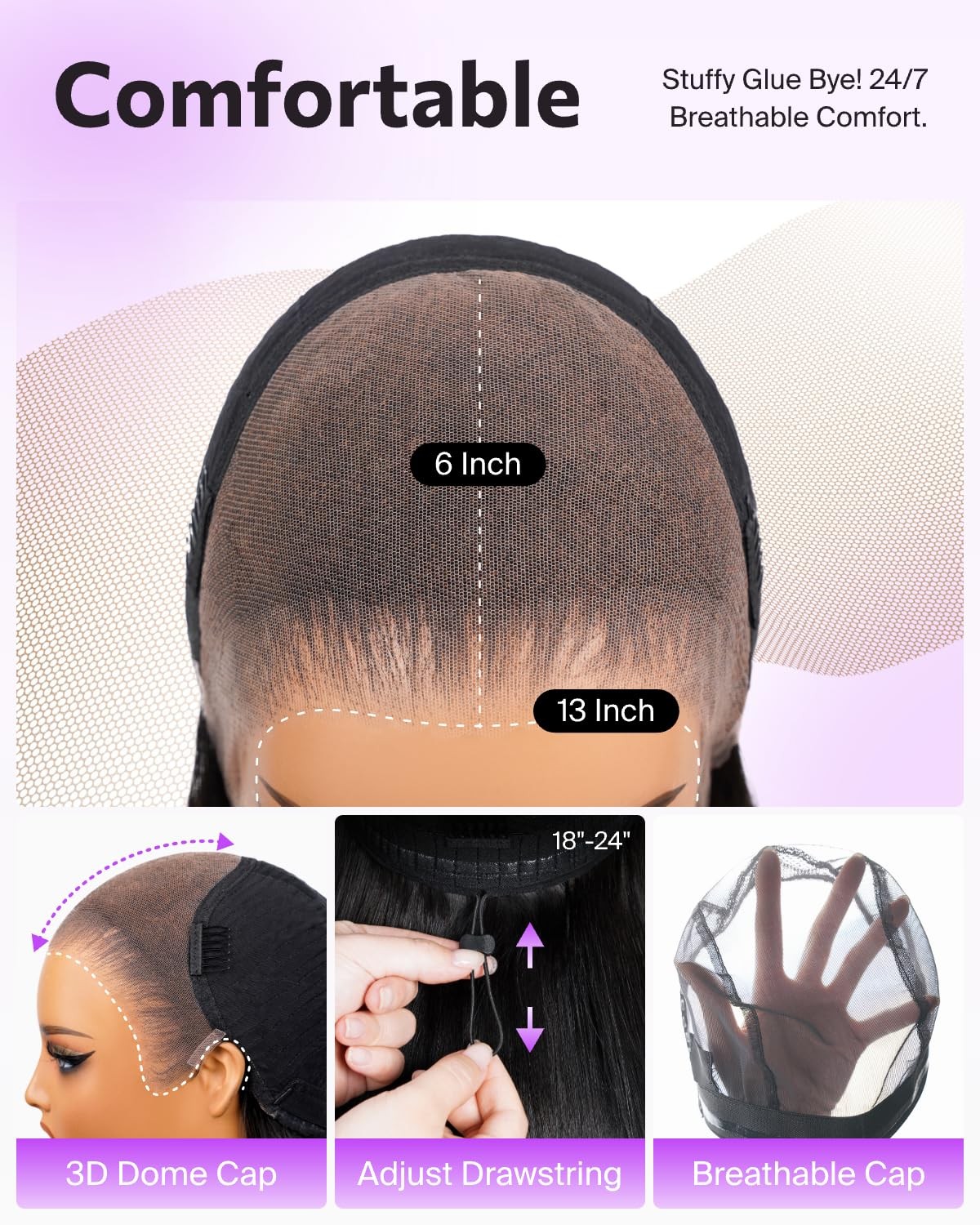 Megalook Hair 13X6 Deep Wave Lace Front Wigs Human Hair Glueless Wear And Go