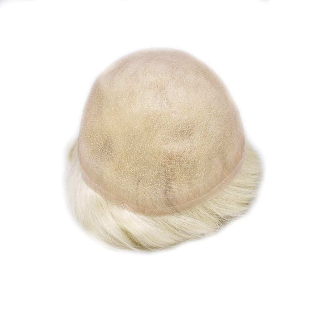 Full Swiss Lace Mens Toupee Light Density Human Hair System Replacement for Men