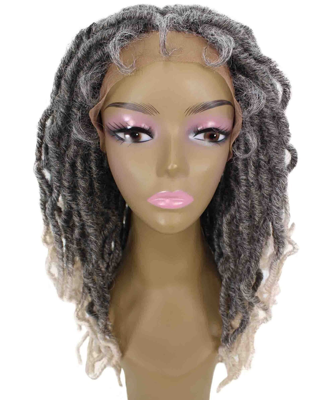 LUXLUXE Dara Curly Dara 22 in Long Dara 4X4 Hand Tied Lace Braid Braided Wig,