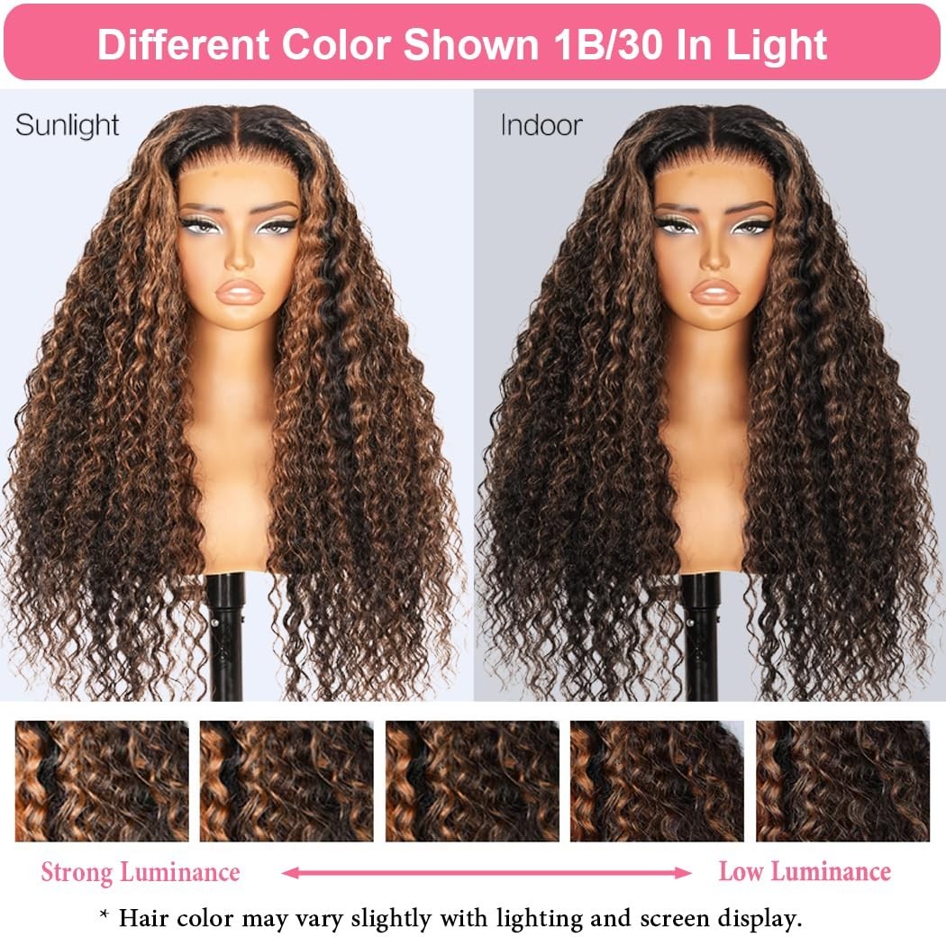 26 Inch Deep Wave Ombre Glueless Lace Front Wig – HD Lace, 210 Density, Pre Pluc