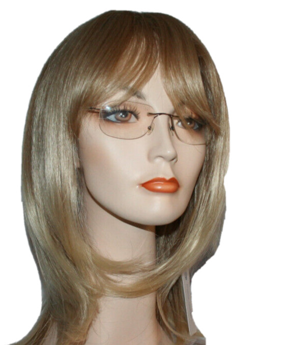 12″ Ombre Blonde Shoulder Length Bob Wig women HAIRCUBE dark roots center scalp