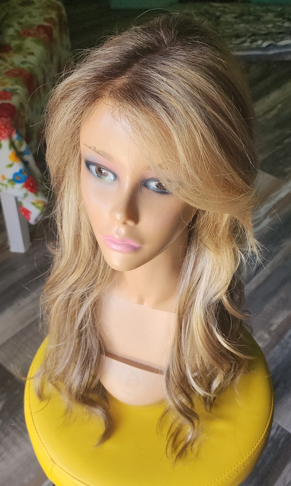 Long Rooted Blonde Synthetic Wig