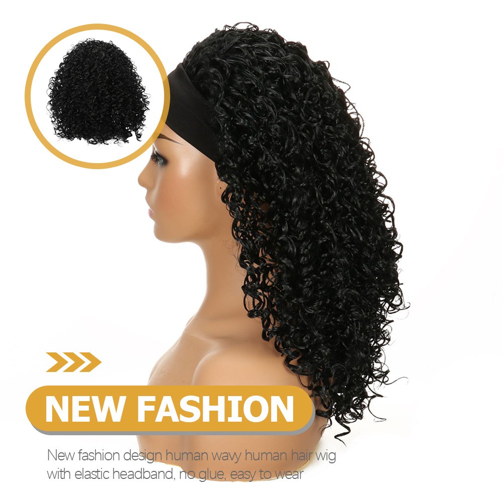 Afro Curly Wigs 1Set Black Color Comfortable Touch For Concert Use