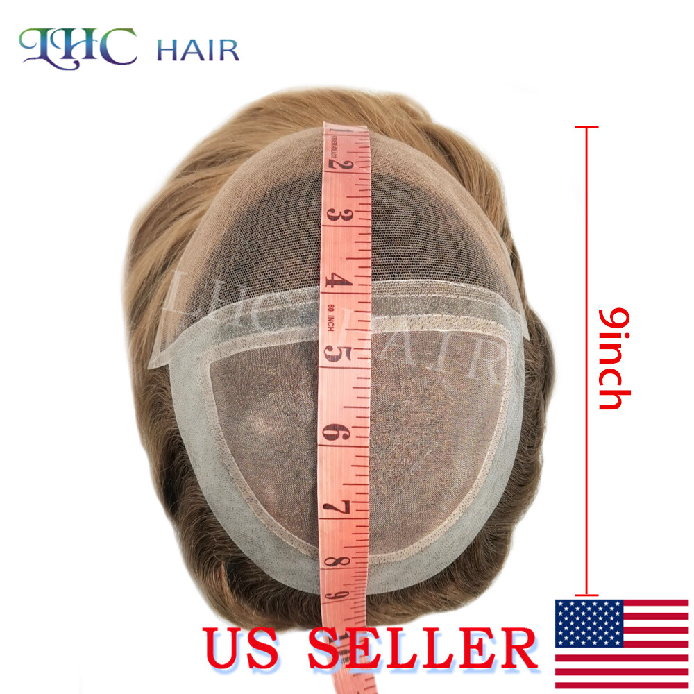 Lace Front Mens Toupee Human Hair System Natural Hairline Brown Blonde Hairpiece