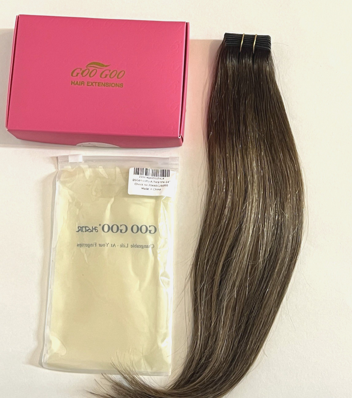 GOO GOO 14 IN GENIUS INVISIBLE WEFT TAPE IN HAIR EXTENSIONS – BLONDE AND BROWN