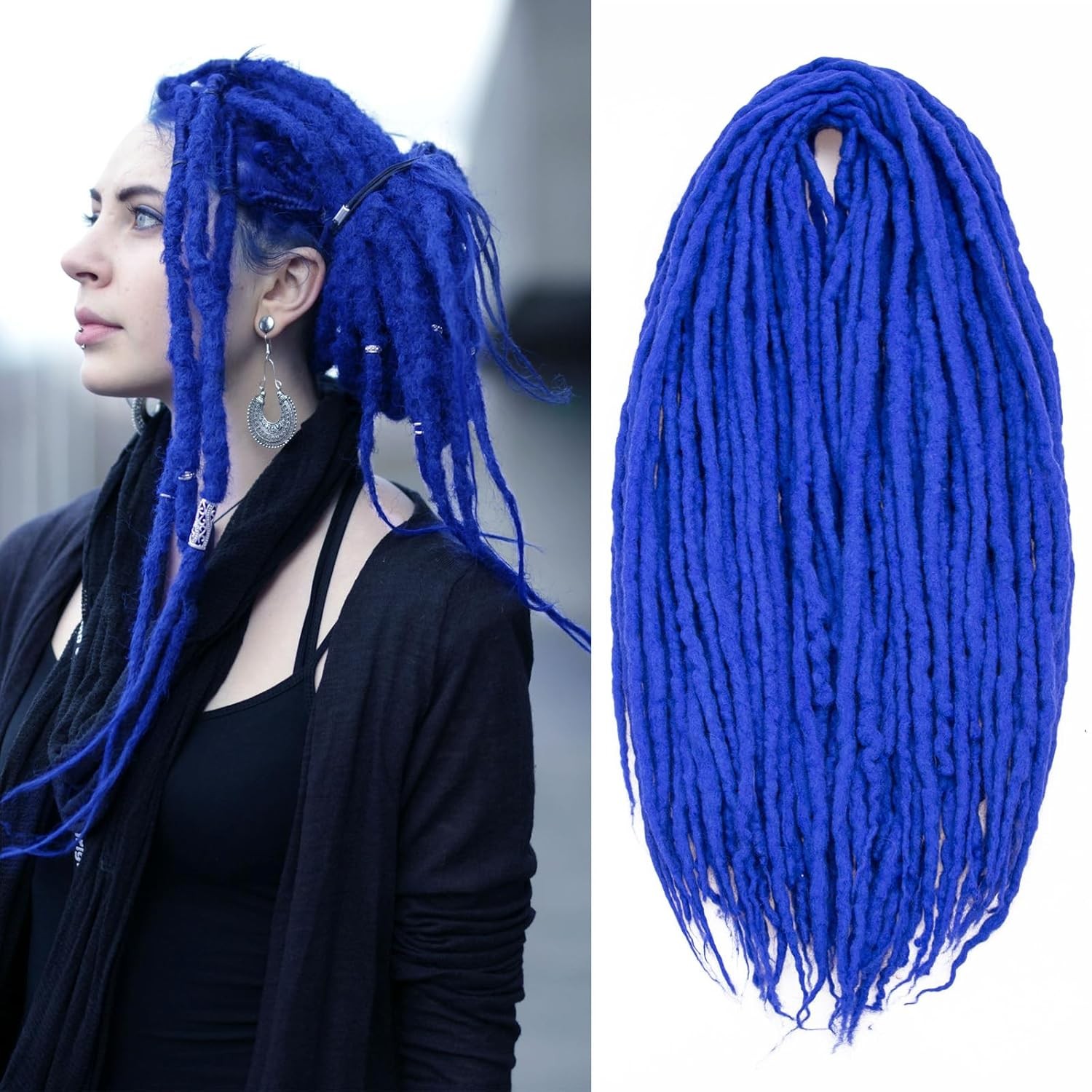 22″ Wool Double Ended Dreadlock Extensions – 15 Strands Mixed Brown Hippie Style