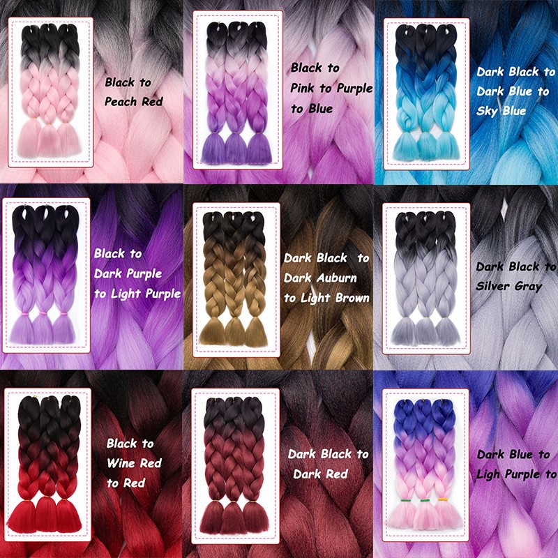 60cm Purple RUMI HAIR Jumbo Braid Rainbow Box Crochet Braiding Hair Extensions