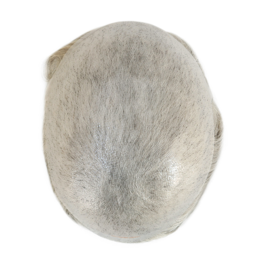 Mens Toupee Invisible 03mm Ultra Thin Skin Human Hair Replacement Hairpiece #580