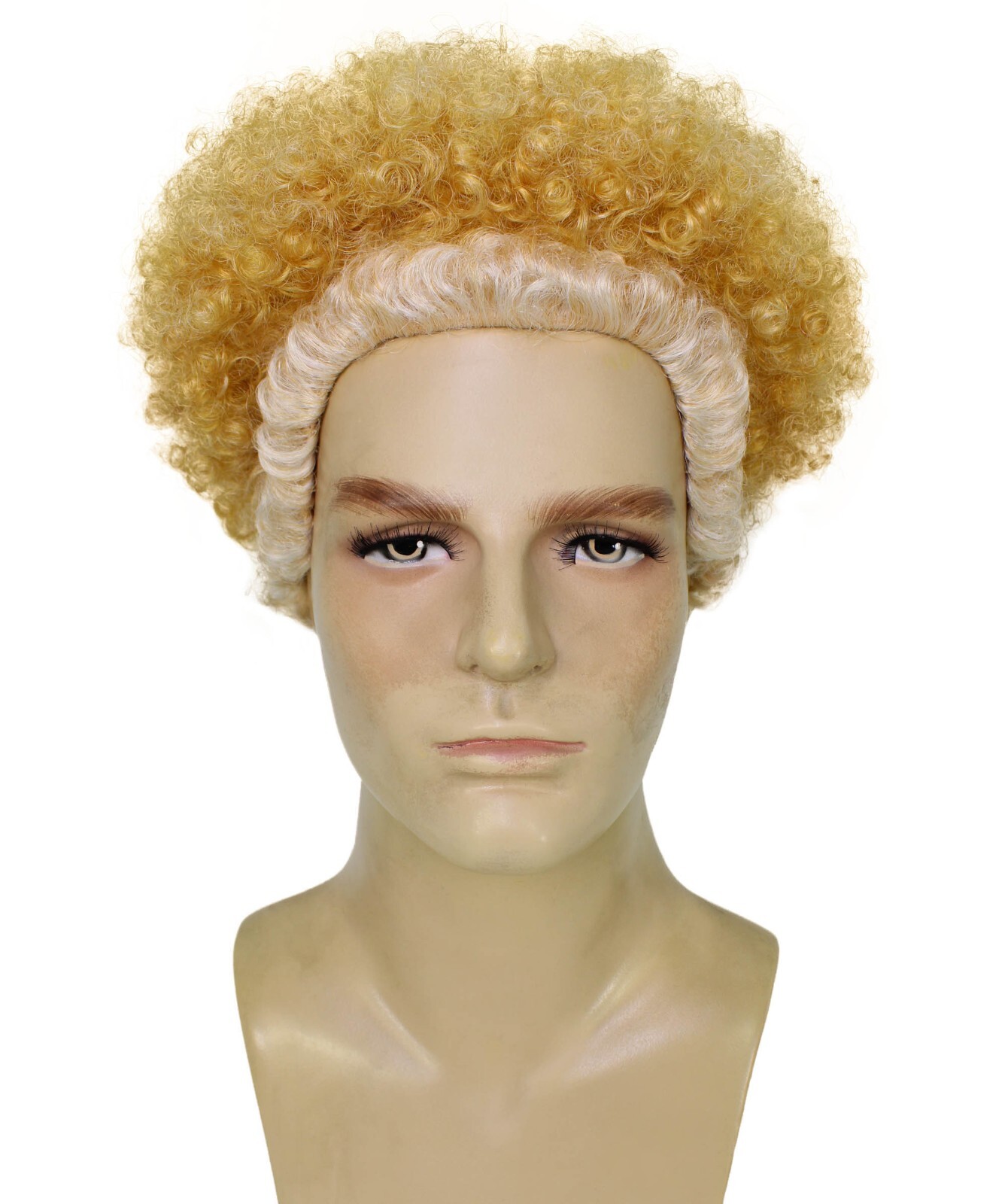 HPO Adult Men’s Actor Stylish Blonde Afro Wig, Perfect for Halloween, HM-1683