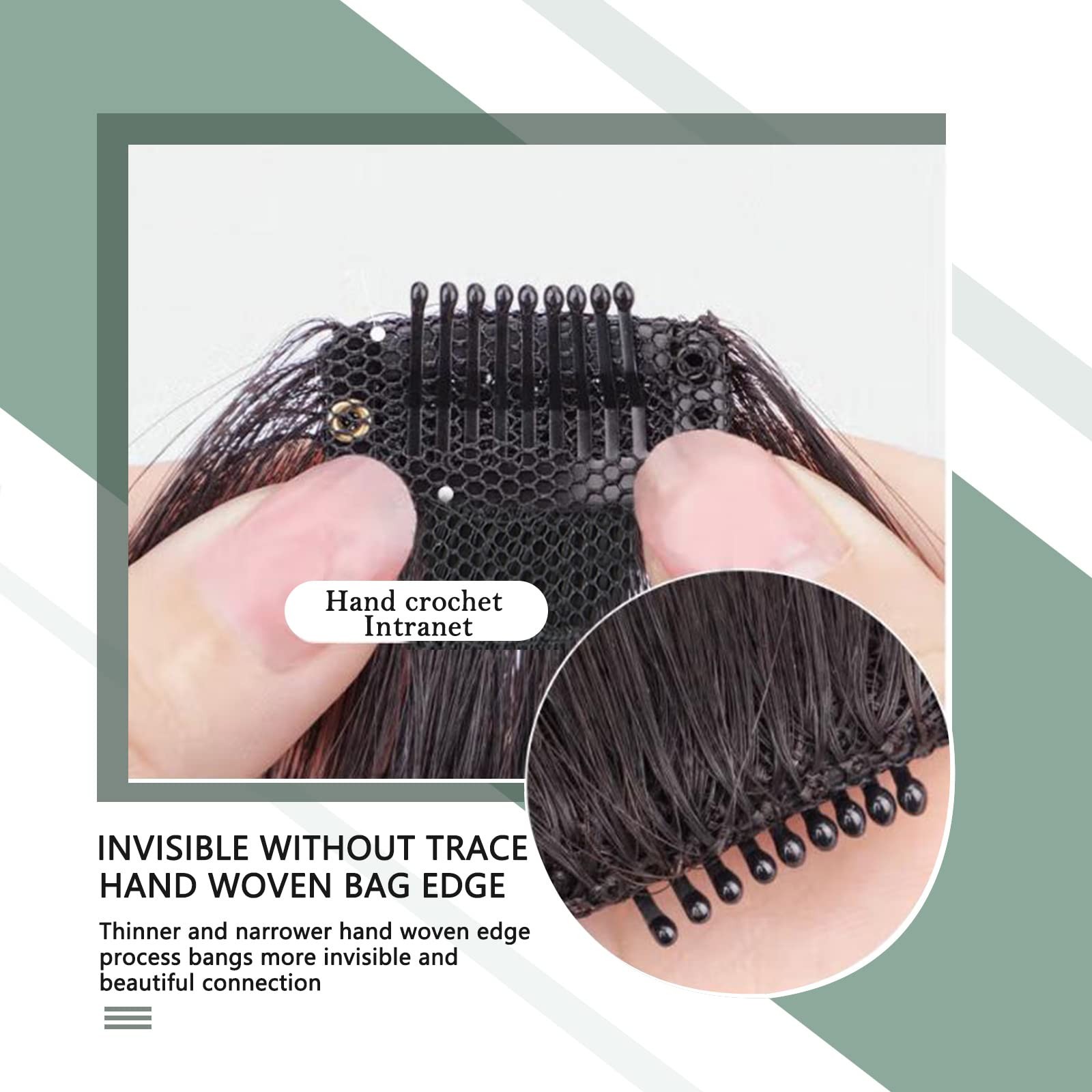 2PCS Clip in Bangs Real Human Hair,Fake Bangs Hair Clip on Bangs for Women,Cu…