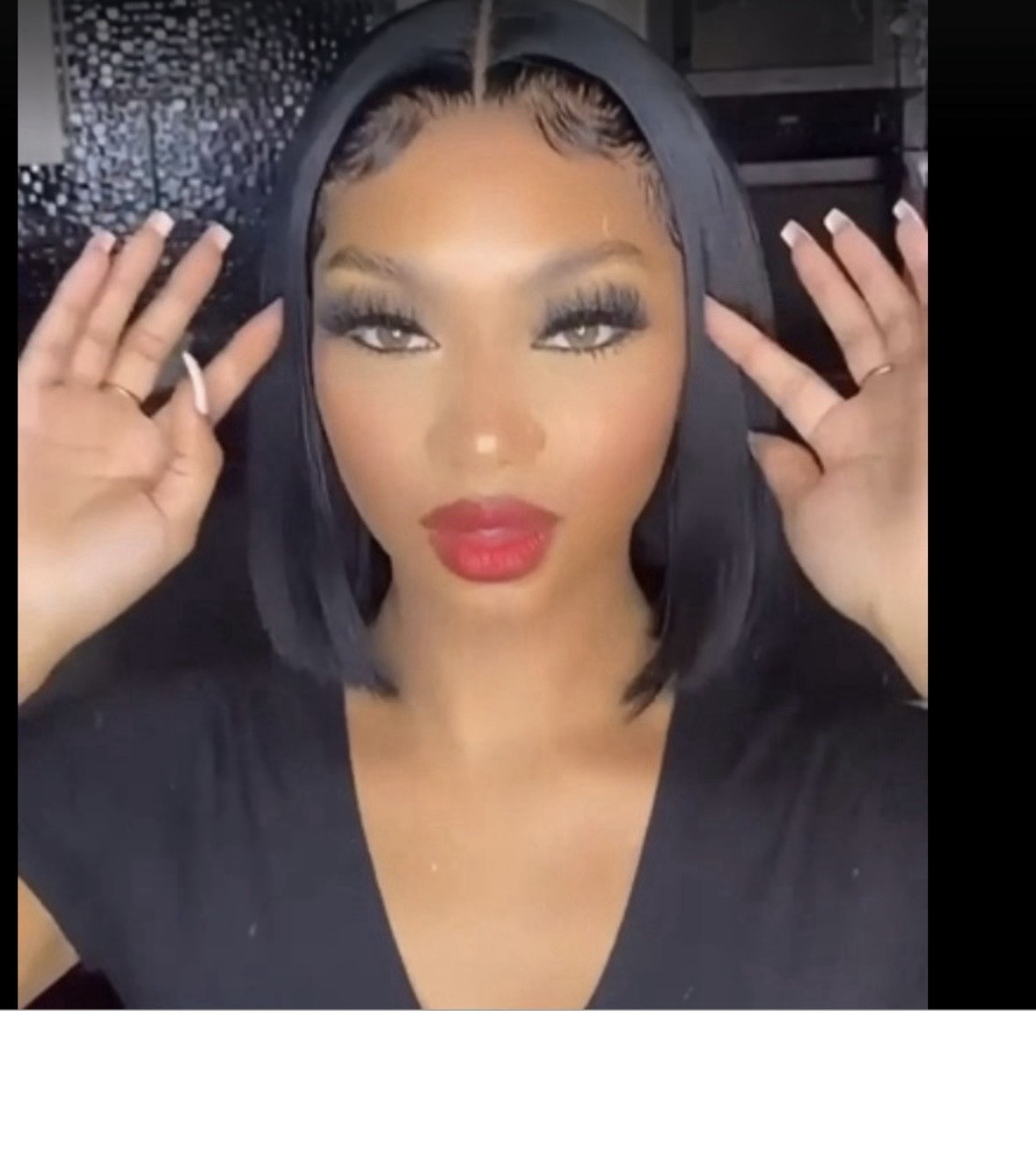 Moshe Human Hair Lace Front Wig 12” Dark Brown Bob Wig Adjustable Cap
