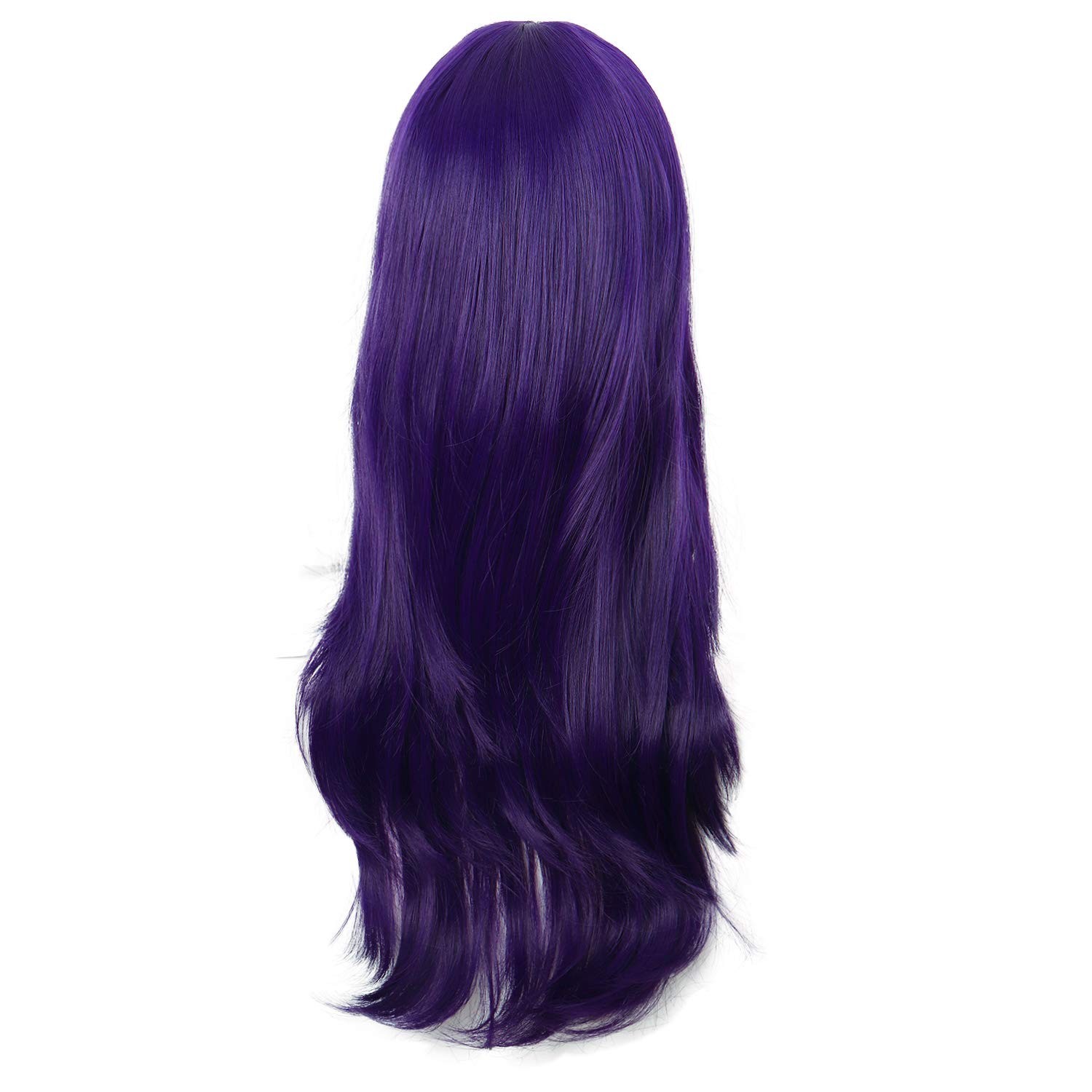 Modern Dark Purple Curly Wig 70cm with Adjustable Cap for Cosplay