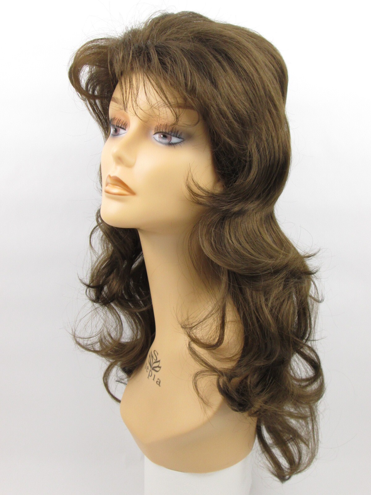 80S 90S WOMEN LADY 29″ LONG STRAIGHT HAIR LAYERED SHAG STYLE WIG W/ BANGS JODY