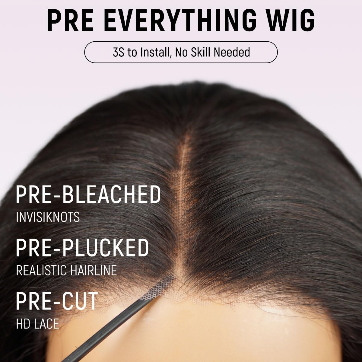 Glueless Human Hair Wig 18″ Loose Body Wave HD Lace Closure, Pre Plucked, 200% D