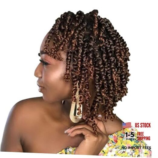 Short Passion Twist Hair 6 Inch 6 Inch (Pack of 8) T30(Ombre Medium Dark Brown)