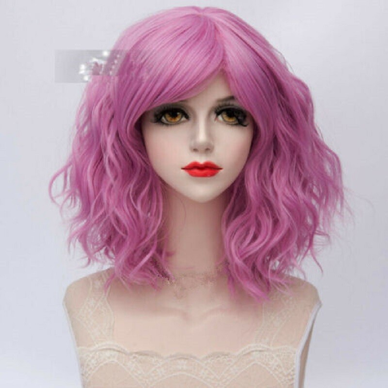 Synthetic Halloween 35cm Short Ombre Fancy Curly Cosplay Stylish Party Wig