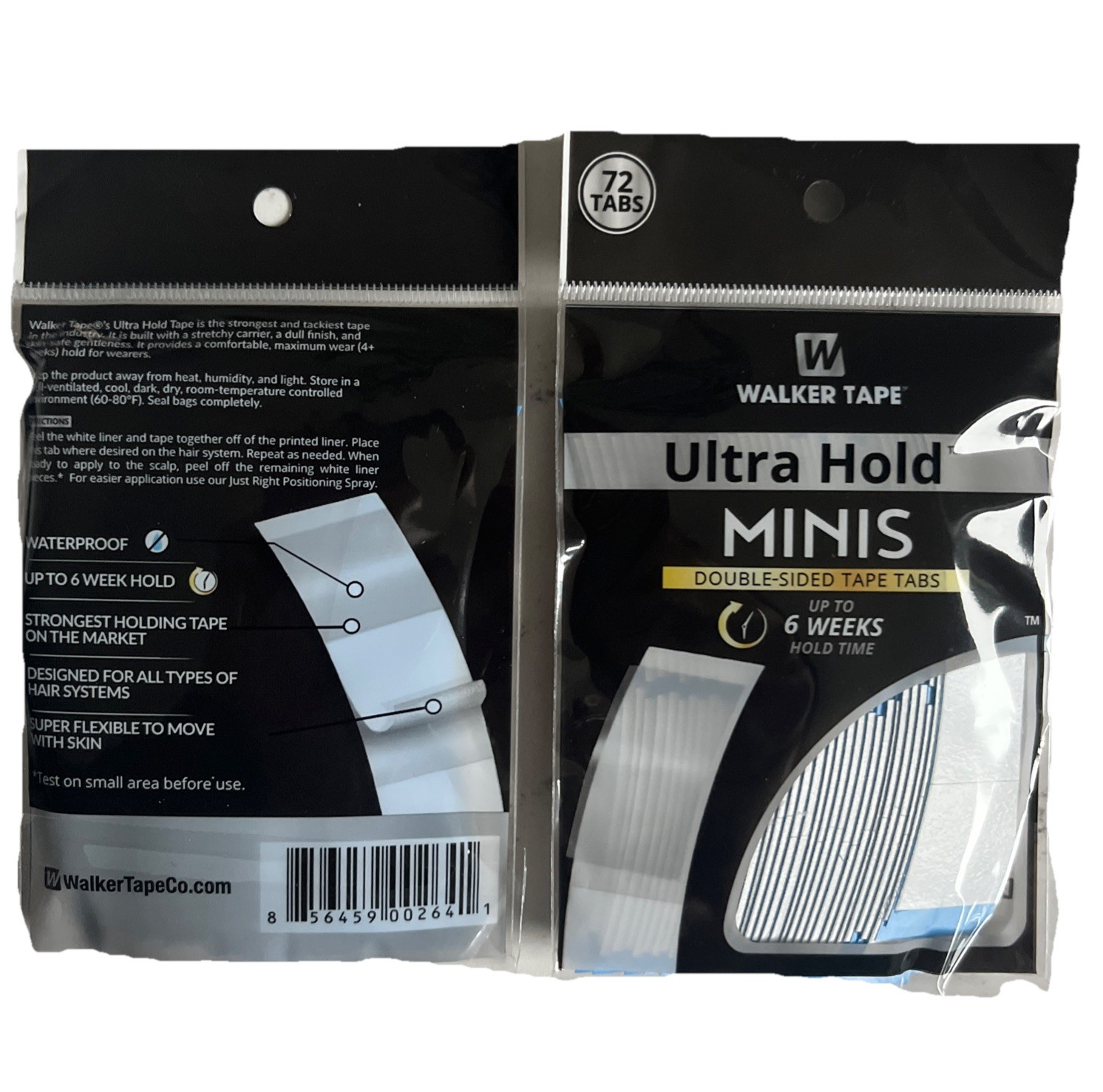 Walker Ultra Hold Tape Mini 72 Tabs Double Sided Tape for Wig,Toupee, Hairpiece.