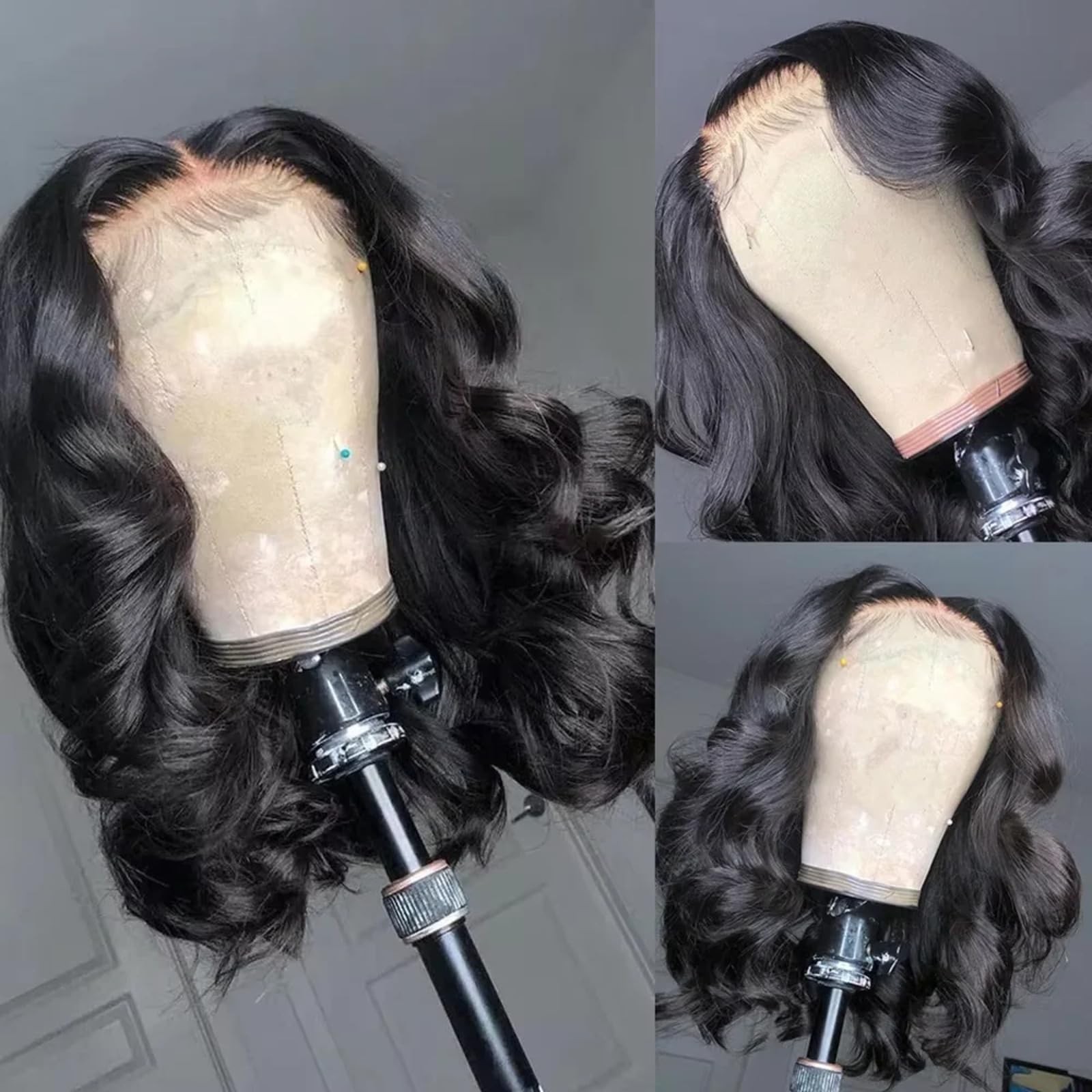 Uwlk Bob Wig Human Hair 13X6 Hd Lace Front Wigs Pre Plucked 200 Density Body