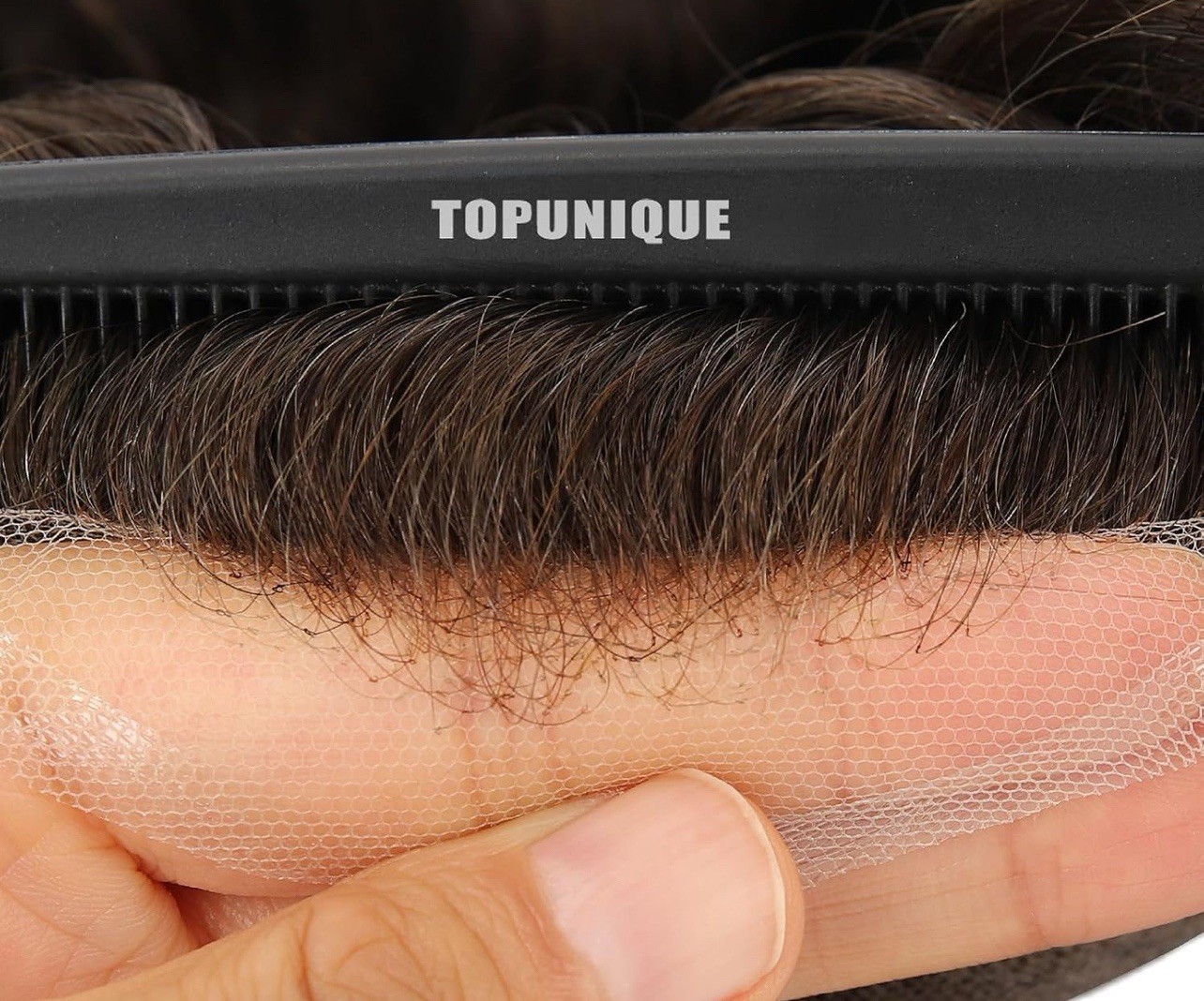 Swiss Lace Remy Human Hair System for Men – 8×10 Inch Toupee #1B Natural Black