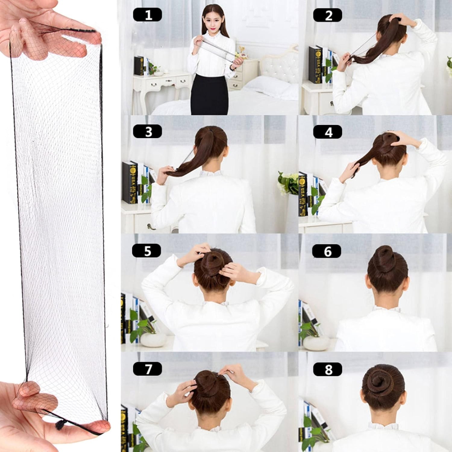 Disposable Black Hair Nets, Invisible & Lightweight, 100 Pcs