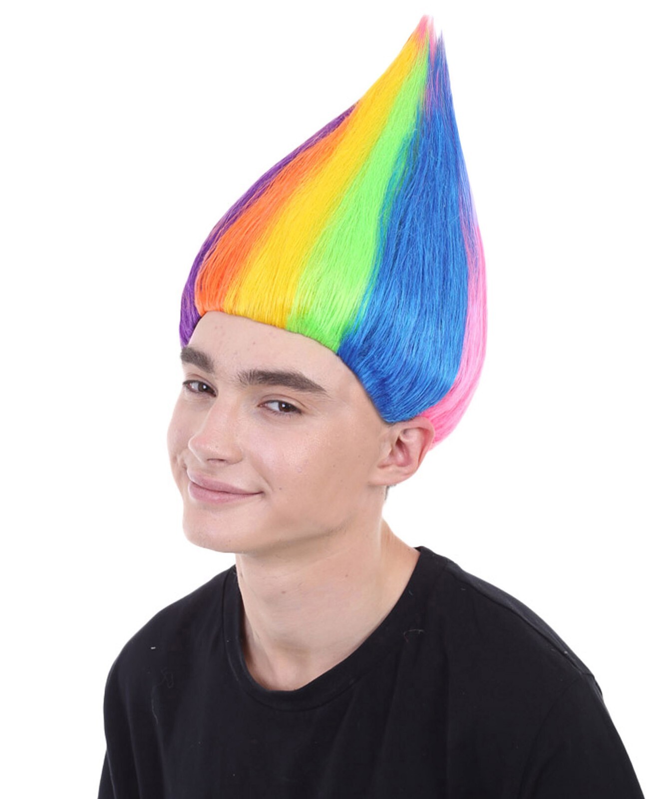 Unisex Rainbow Colors Straight Troll Synthetic Wig For Festival Halloween,HM-087