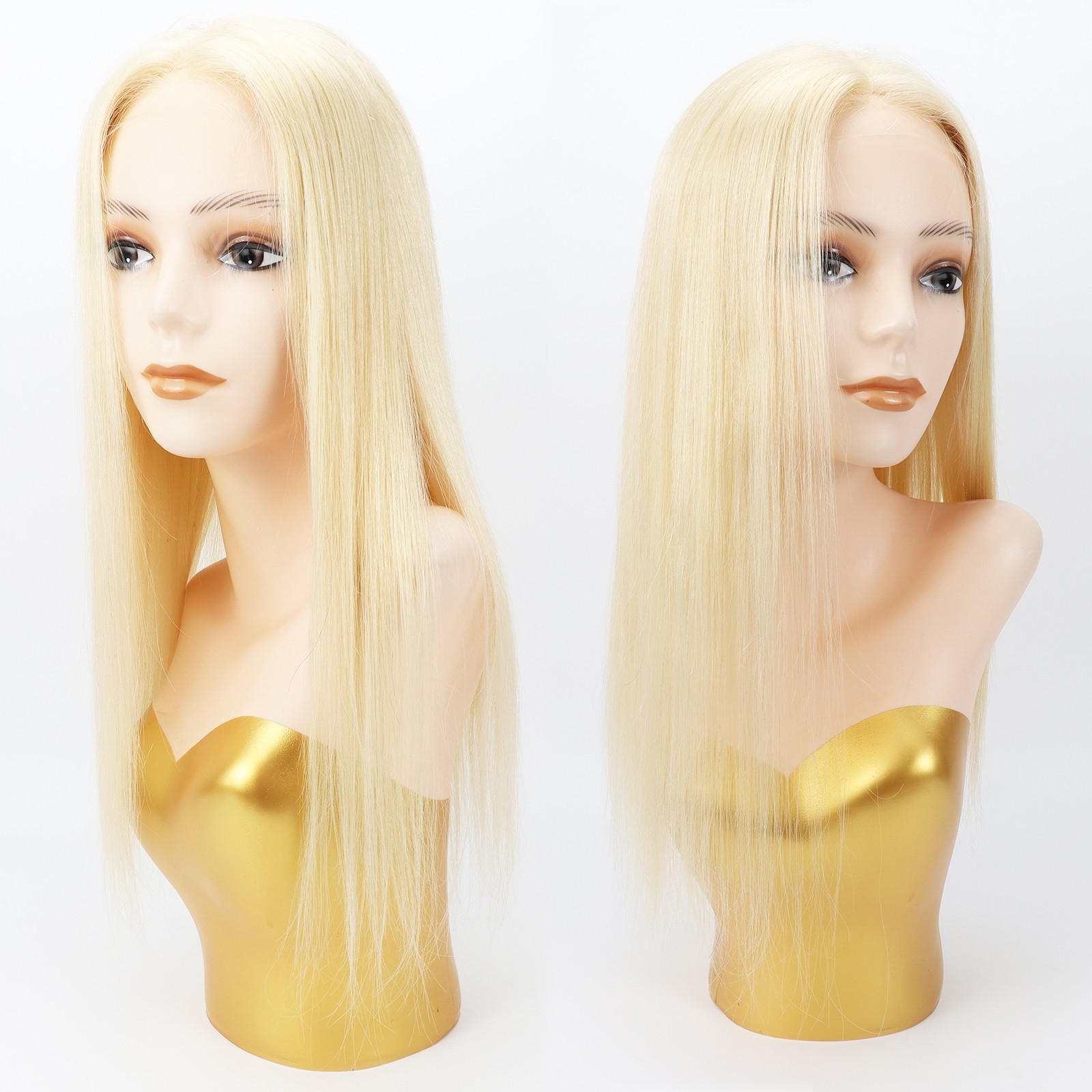 #613 Light Blonde Real Remy European Human Hair Lace Closure Topper For Woman