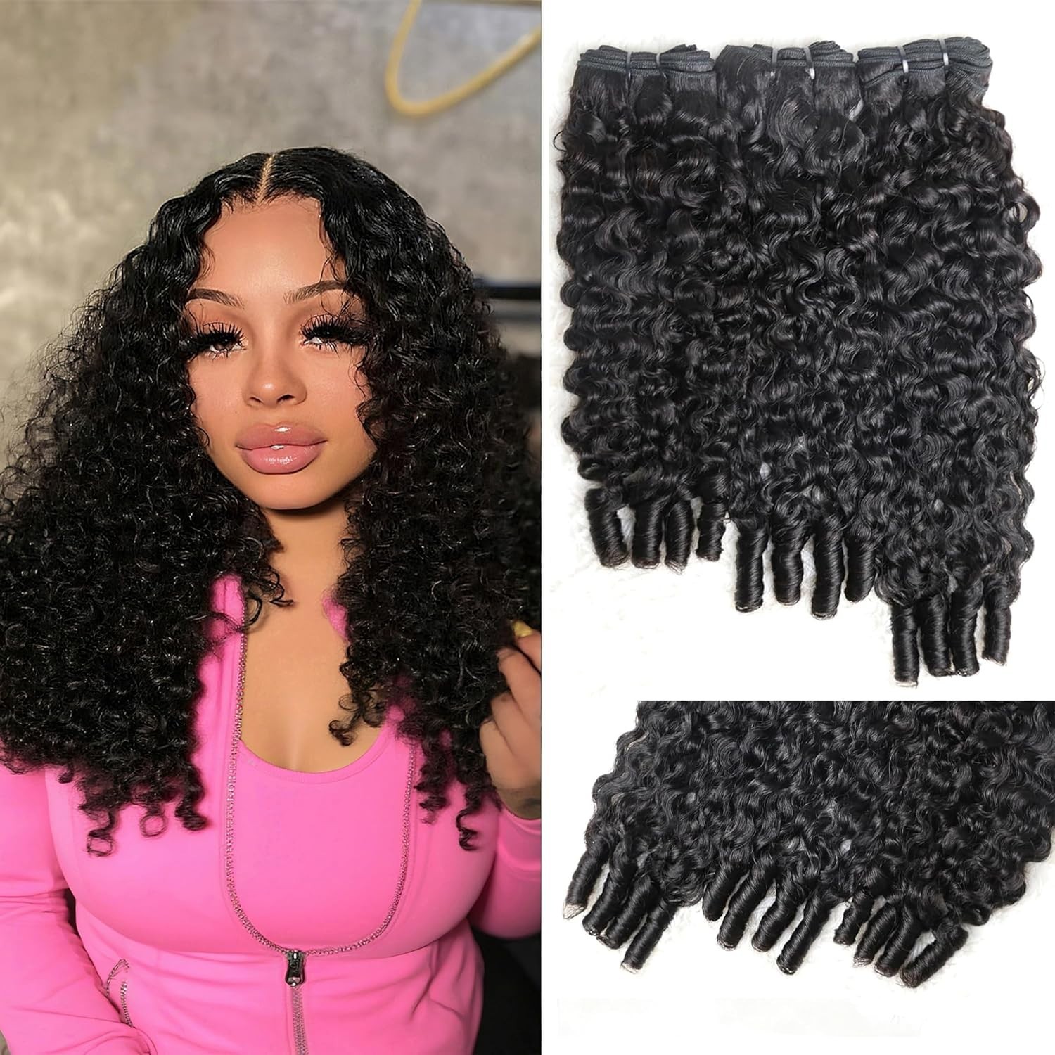 Burmese Curly Bundles Human Hair 18 20 22 Inch 100% Unprocessed Quick Weave