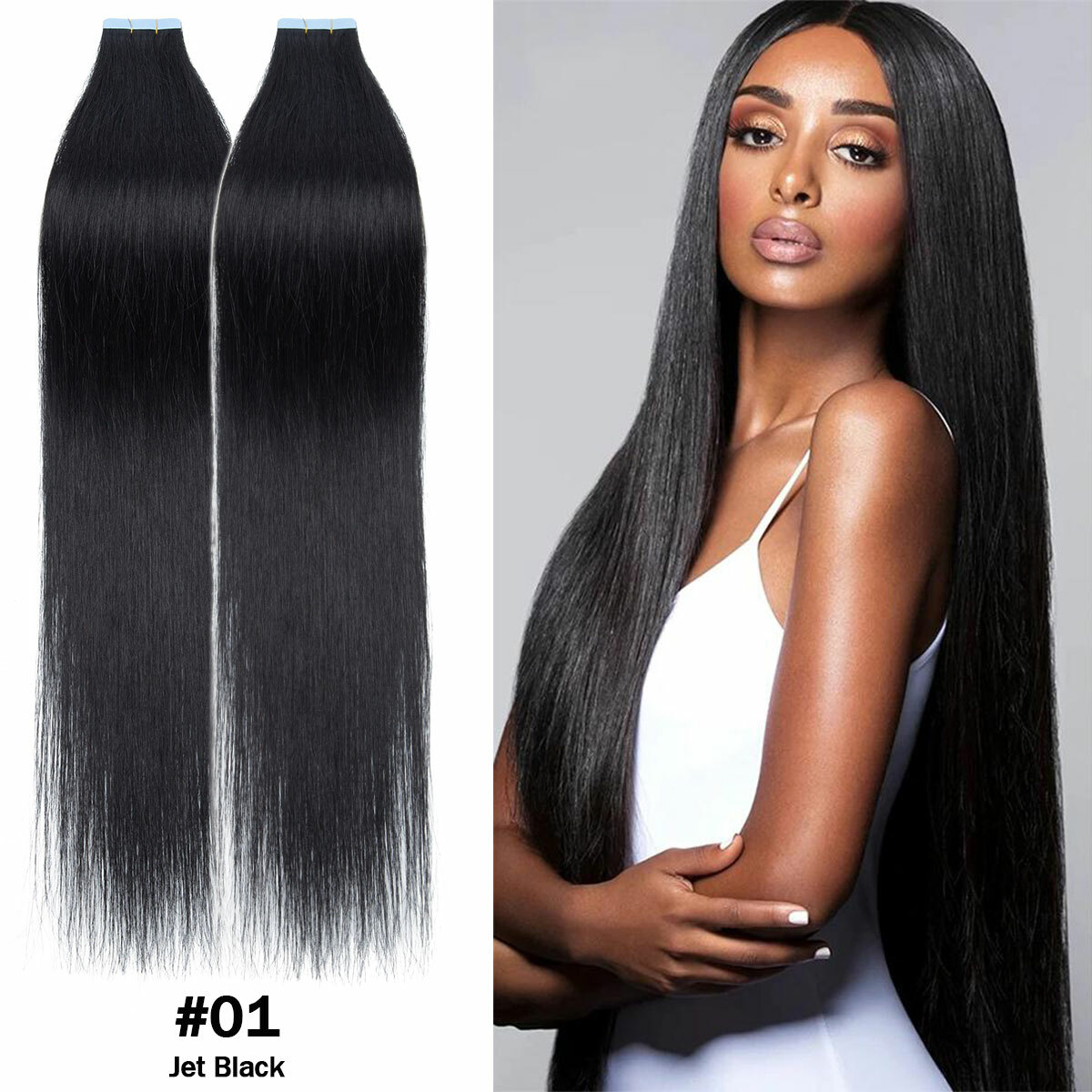CLEARANCE Tape In Remy Human Hair Extensions Skin Weft Full Head 10/20PCS Thick
