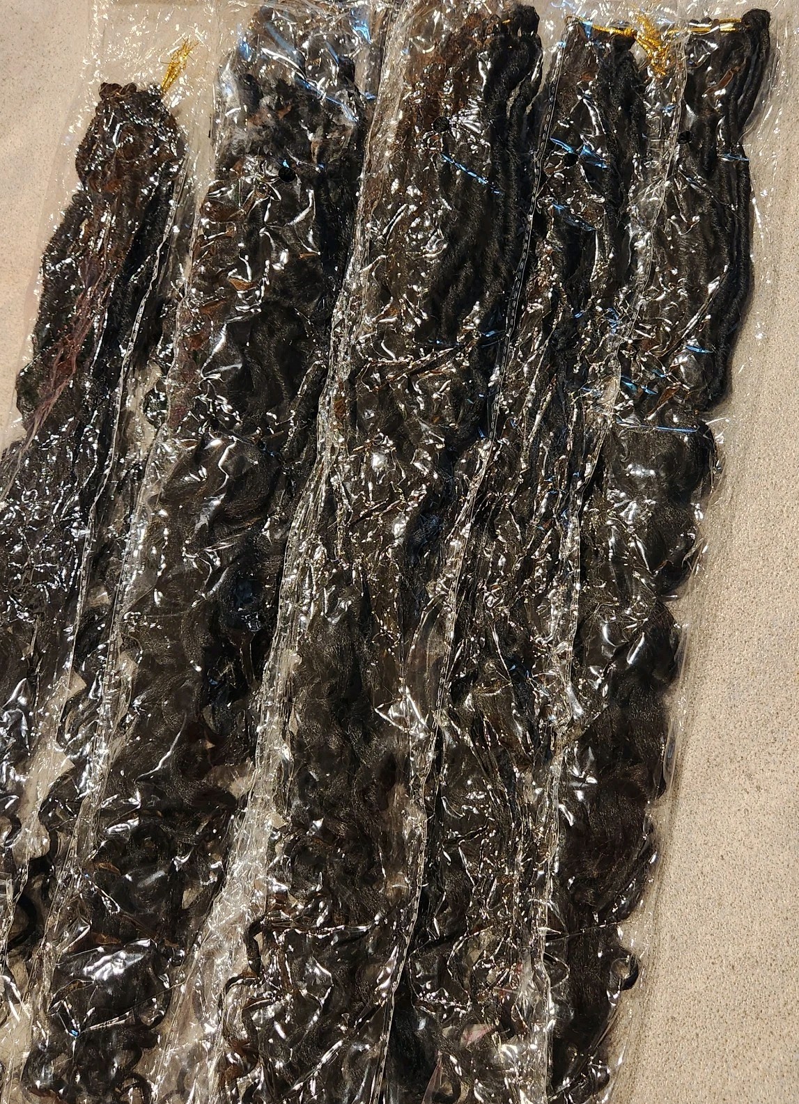 24″ Long Deep Wave Hair Extensions Goddess Locs Crochet Loop Faux Black Woman 1B
