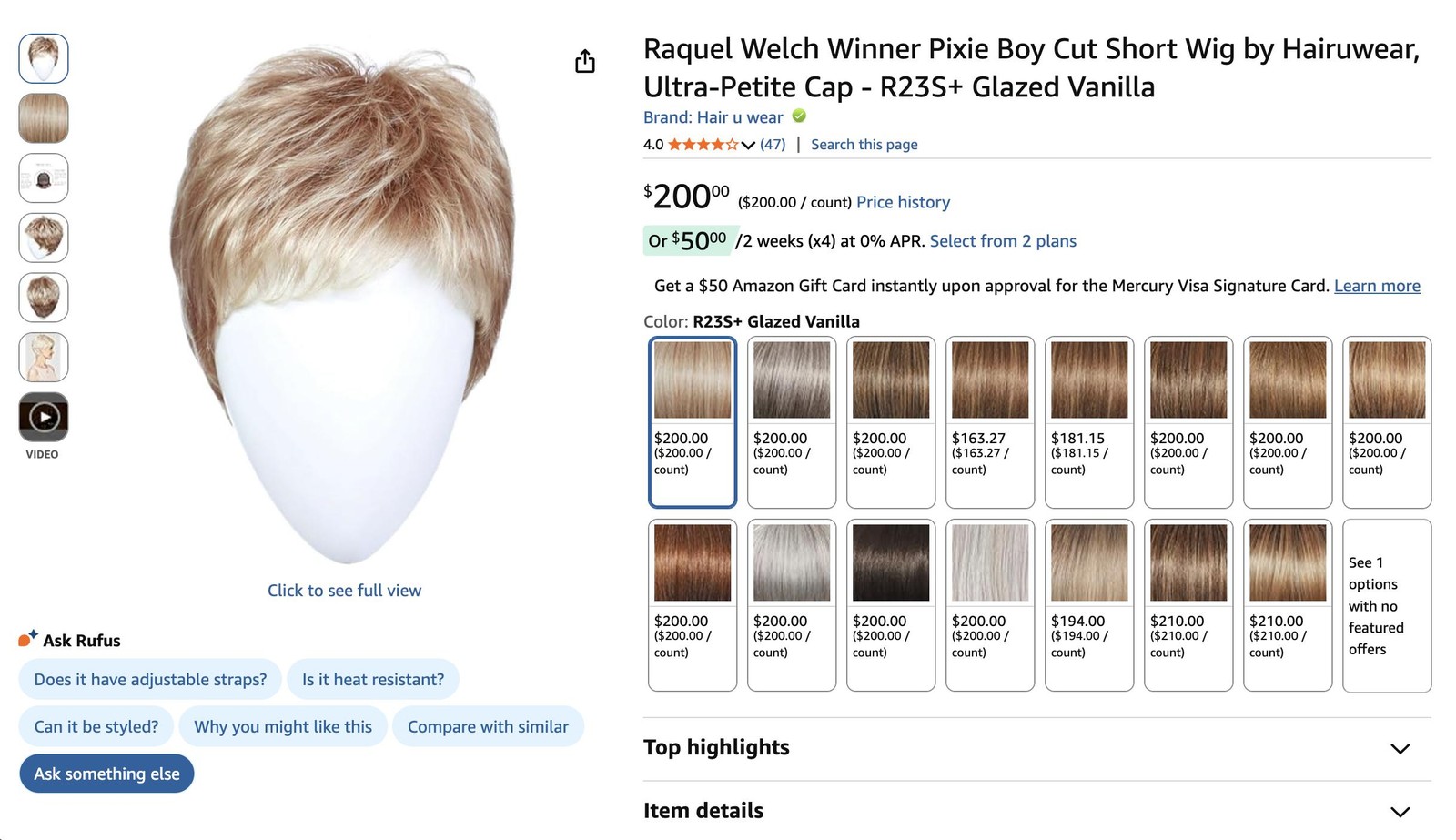 Hairuwear Raquel Welch Winner Pixie Cut Short Wig R23S+ Glazed Vanilla