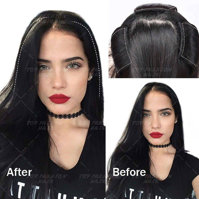 INVISIBLE Clip Ins 100% Remy Human Hair Extensions Blad Root Patch THICK Blonde