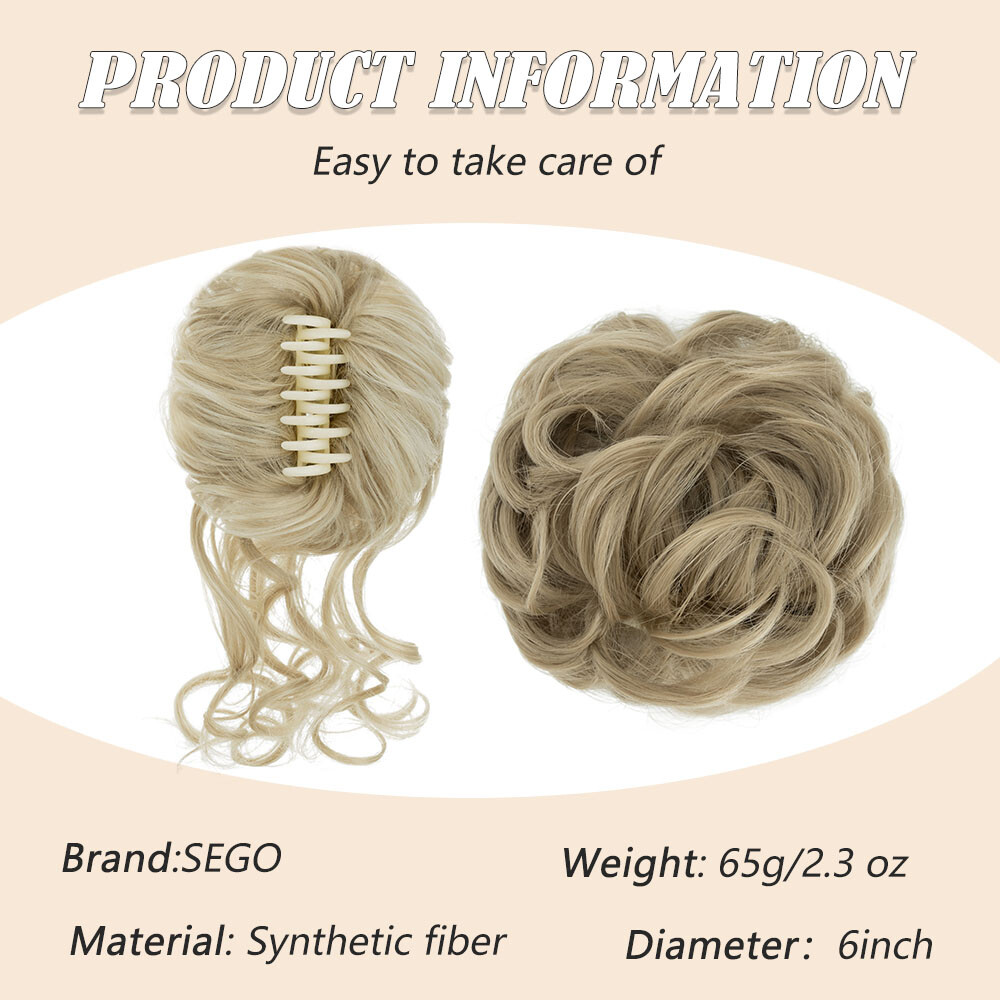 Large Thick Messy Bun Scrunchie Updo False Cover Curly Hair Extensions Hairpiece