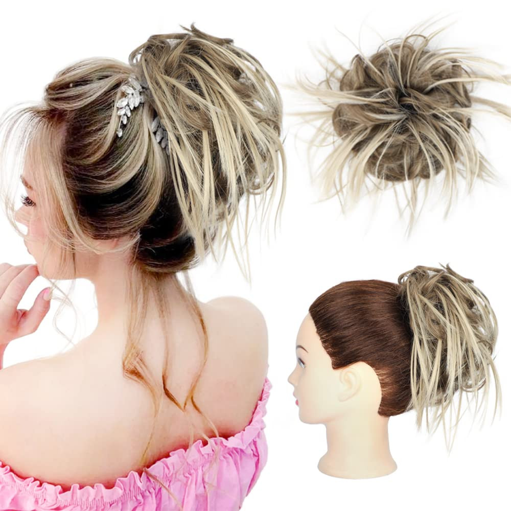 Tousled Updo Messy Bun Hairpiece Hair Extension Ponytail With Elastic Rubber Ban