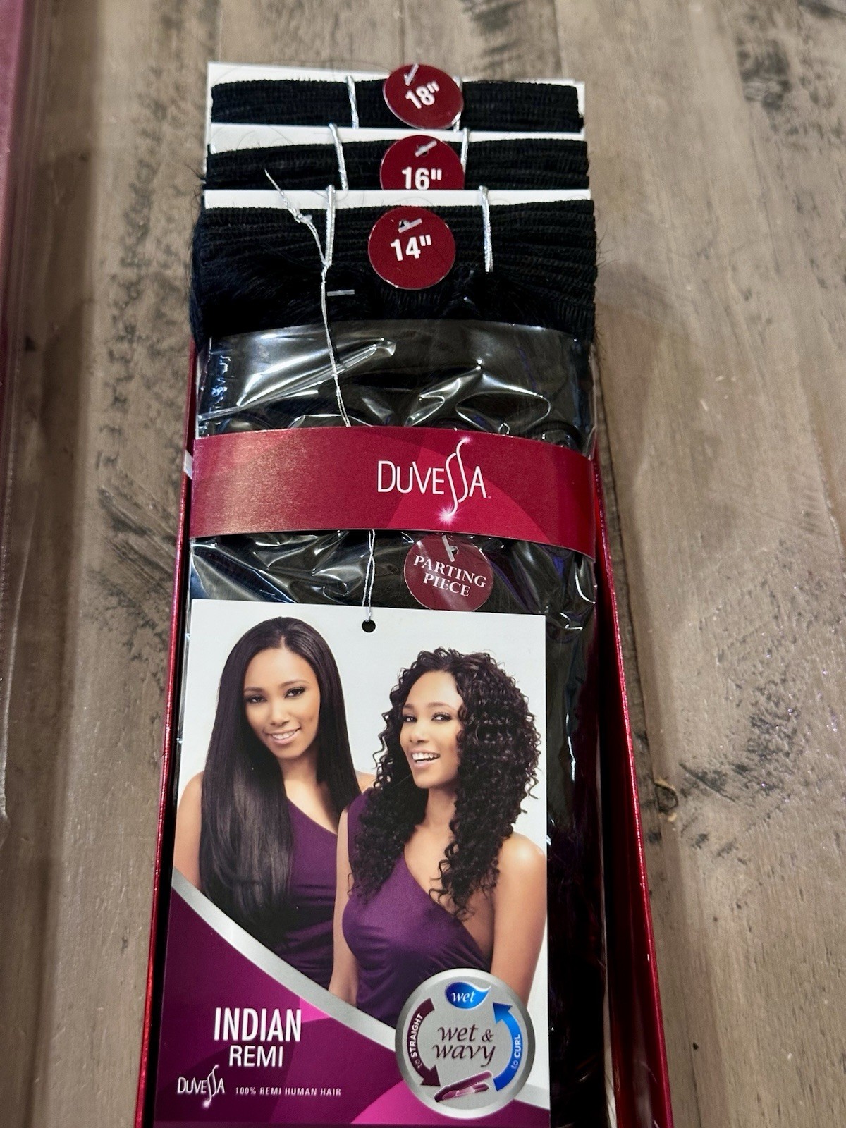 Duvessa Loose Indian #1 14” 16” 18” 100% Human Hair Extensions & Part