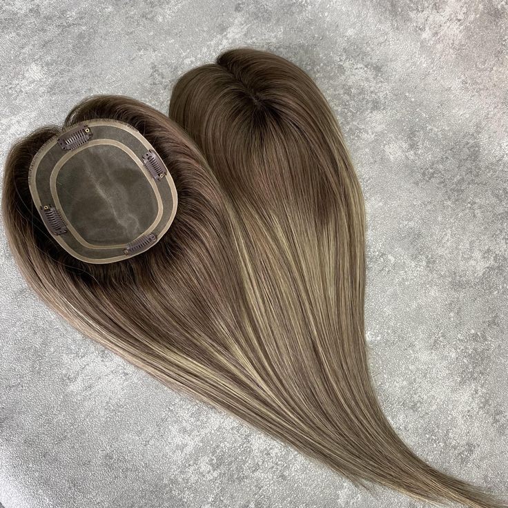 14″ 16″ 18″ Mono Base Rooted Blonde European Virgin Human Hair Toppers 5×6″