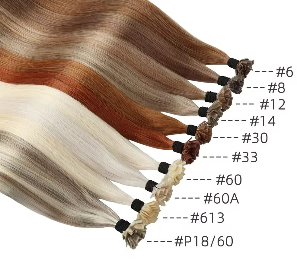 Ombre Grey Pre Bonded Keratin Fusion Keratin Y Tip Human Hair Extensions 100S