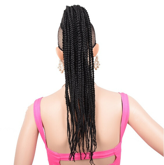 1 pc Box Braids Ponytail Hairpiece Drawstring Clip in Hair Extensions for Women