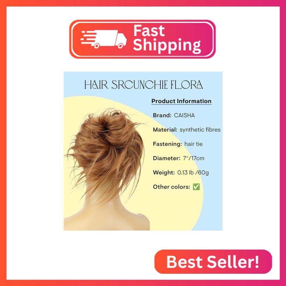 CAISHA XXL Hairpiece Scrunchie Updo Voluminous Slightly Wavy Messy Bun Light Bro