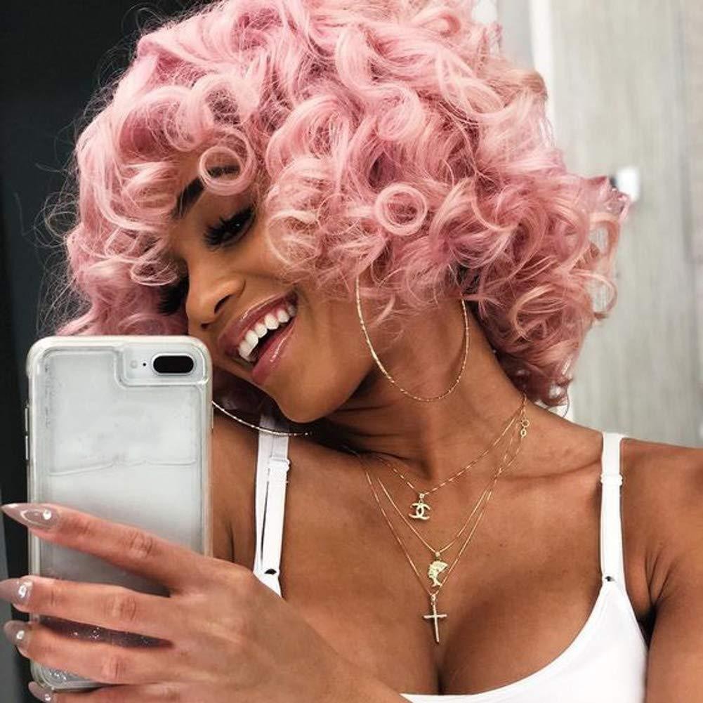 Short Curly Afro Synthetic Wig African American Cosplay Party Wig
